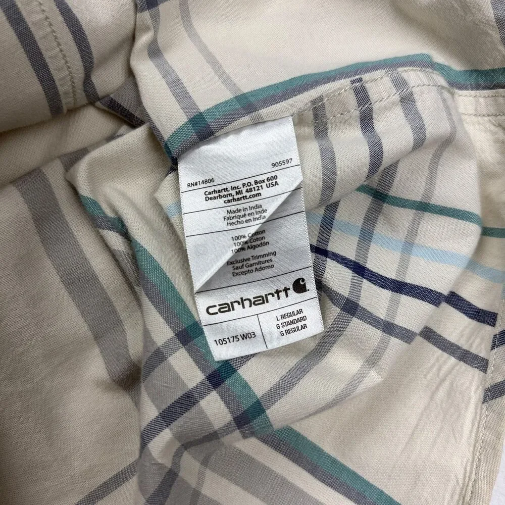 Carhartt Loose Fit Plaid Cotton Work Shirt Large